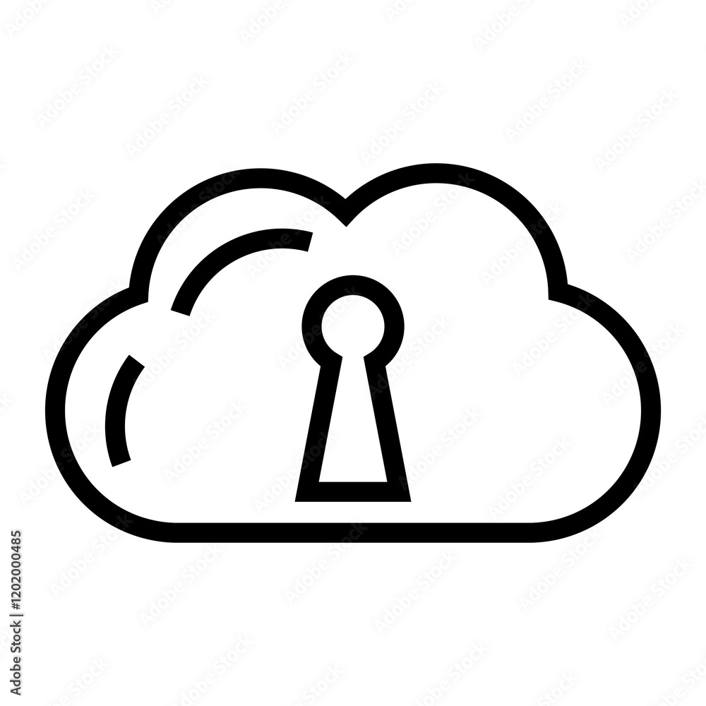 Poster cloud access vector icon