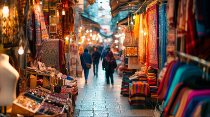 Bazaar shopping in an Arabic outdoor market