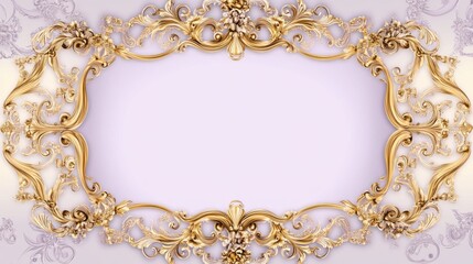 A gold frame with a white background