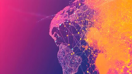 Global Network Connections Digital World Map