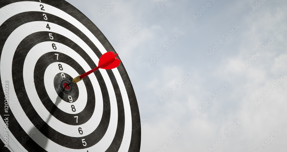 Poster dart on target for banner copy space background
