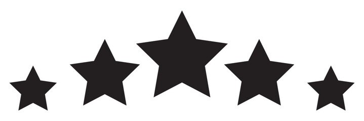 Five stars customer product rating review flat icon for apps and websites