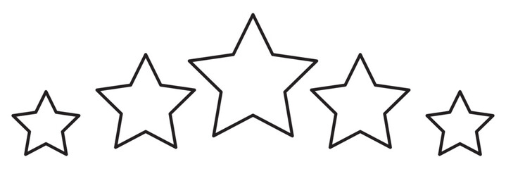 Five stars customer product rating review flat icon for apps and websites