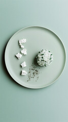 Bulgur Ball with Feta and Spinach – Elegant Minimalist Food Composition