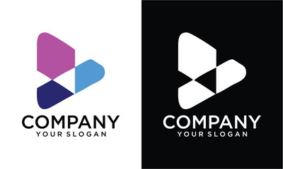 Creative triangle mozaik logo design 