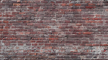 Naklejka premium Exposed brick wall with uniform textures, showcasing rustic and industrial feel. weathered appearance adds character and depth to any space