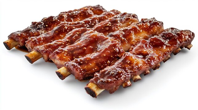 Serving of Pekingstyle sweet sour spare ribs glazed with a tangy sauce