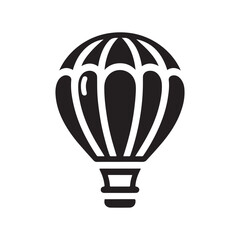 Obraz premium Hot air balloon silhouette vector with a white backgrond 