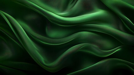 Fototapeta premium Luxurious Emerald Green Silk Fabric Draped Texture Background