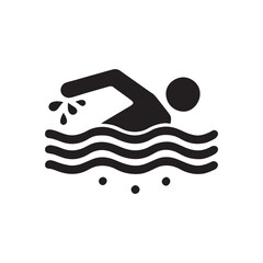 swimmer silhouette vector with a white backgrond