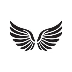 Angel wings silhouette, wings vector 