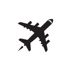 Obraz premium Airplane flying silhouette vector