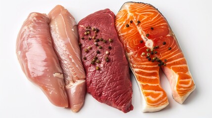 various raw meats