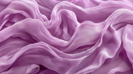 Obraz premium Elegant Draped Lavender Chiffon Fabric Texture Soft Purple Silk like Textile Background