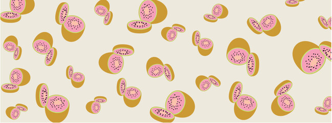 Kiwi Doodle Pattern with Fun and Quirky Illustrations
