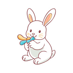 rabbit chewing toy icon, rabbit chewing toy vector illustration-simple illustration of rabbit chewing toy, perfect for rabbit chewing toy logos and icons