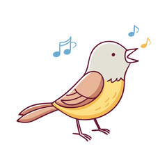 bird singing icon, bird singing vector illustration-simple illustration of bird singing, perfect for bird singing logos and icons