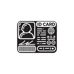 Id card silhouette icon vector design illustration