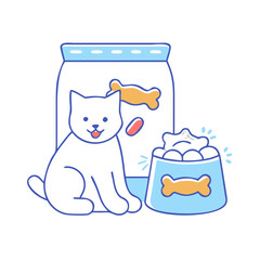 cat treats icon, cat treats vector illustration-simple illustration of cat treats, perfect for cat treats logos and icons