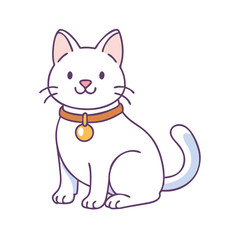 cat with a bell collar icon, cat with a bell collar vector illustration-simple illustration of cat with a bell collar, perfect for cat with a bell collar logos and icons