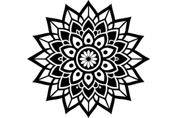 Geometric Mandala Line Art Vector Design on White background-vector Illastration.