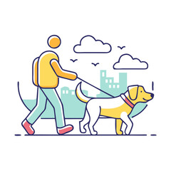 dog walking icon, dog walking vector illustration-simple illustration of dog walking, perfect for dog walking logos and icons