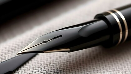 a fountain pen laying on top of a piece of cloth