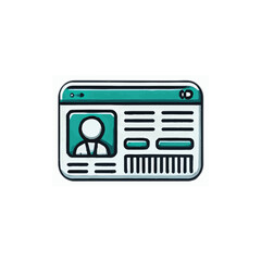 Id Card silhouette icon vector symbol design illustration