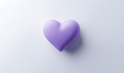 Obraz premium Single lavender heart on white background.