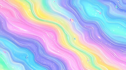 Fototapeta premium Pastel Rainbow Swirl Abstract Background Fluid Marble Texture with Shimmering Lights