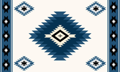 Navajo tribal vector seamless pattern. Native American ornament. Ethnic South Western decor style. Boho geometric ornament. Vector seamless pattern. Mexican blanket, rug. Woven carpet illustration