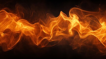 Fototapeta premium Abstract Golden Waves Flowing Energy Dynamic Smoke Fiery Texture Background