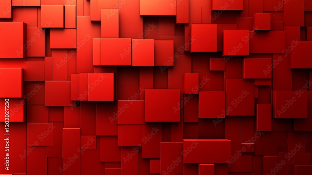 Aufkleber abstract red geometric blocks background design
