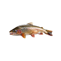 Obraz premium Rainbow Trout Close-up: A vibrant rainbow trout, showcasing its distinctive markings and coloration, is presented in a detailed close-up shot.&nbsp;