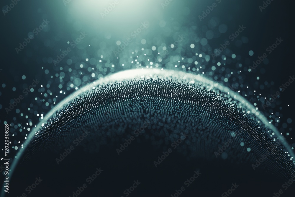 Poster 3d renderingillustration of an abstract world map set against a blue backdrop, focusing on big data 