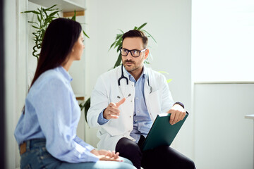 Doctor Consulting with Patient in a Bright Medical Office Setting