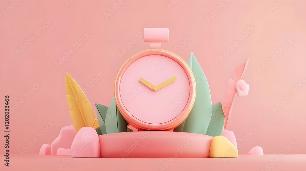 Poster minimal coral calendar icon with notification badge for time tracking and organization
