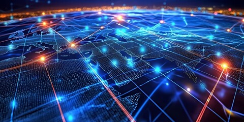 Obraz premium Perfect for visualizing data transfer and business information networks.