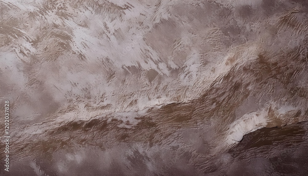 Poster textured abstract background with brown and white brushstrokes, rough plaster like surface, ideal fo