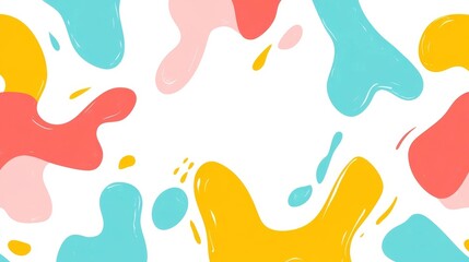 Abstract Colorful Shapes Background Design Pastel Color Modern Illustration Vector Graphic Summer Style Artistic Fluid  