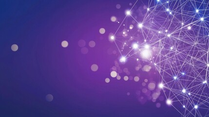 Big data visualization depicted on a digital blue background with dots and lines, illustrating a network connection structure in 3D rendering