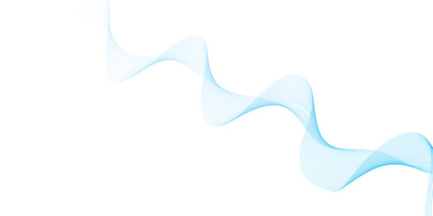 Abstract soft blue wave lines dynamic flowing colorful light isolated background. Vector illustration.