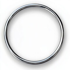Elegant silver circle set against a pristine white background. 
