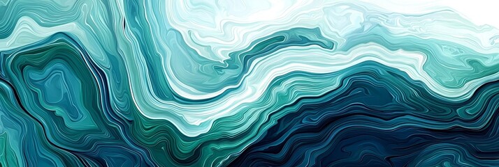 Soothing abstract watercolor paint design in teal and green hues.