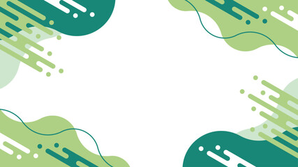 抽象的　幾何学　フレーム　緑　黄緑　液体シェイプ　ベクター