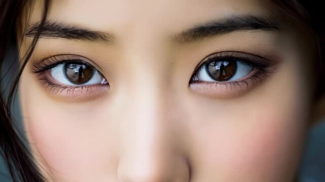 close up portrait of young beautiful asian woman