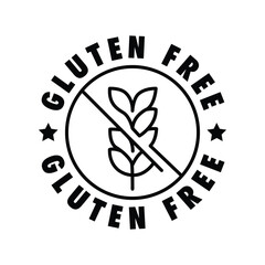 Gluten-free label, stamp logo design