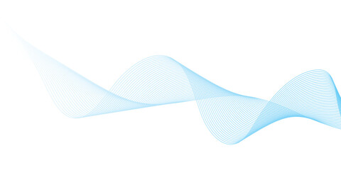 Abstract soft blue wave lines dynamic flowing colorful light isolated background. Vector illustration.