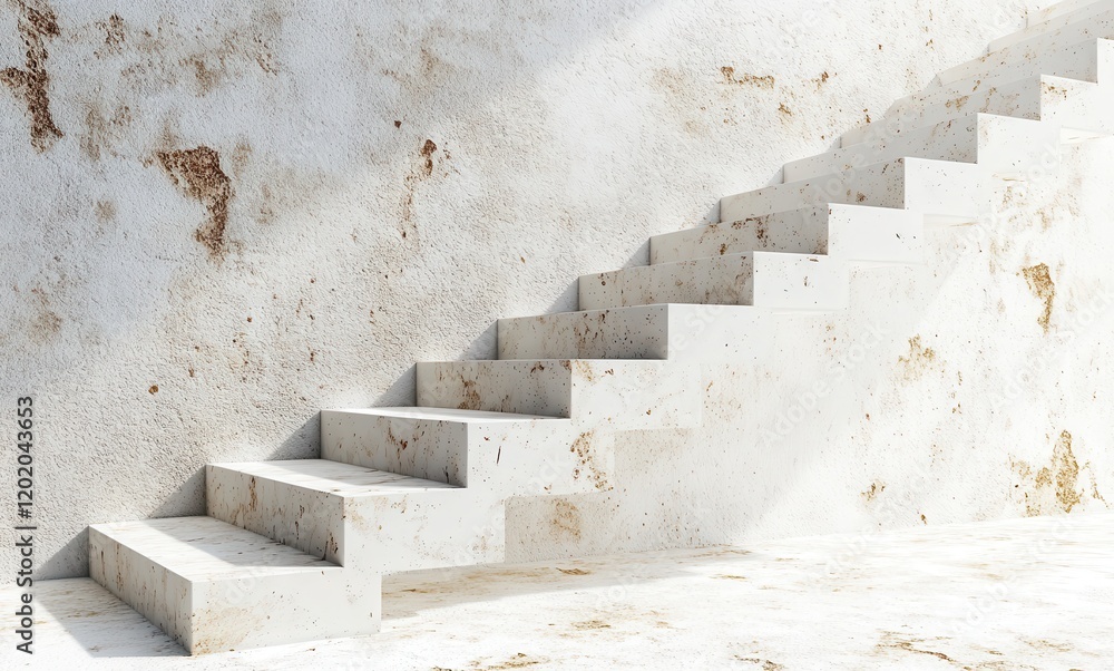 Poster modern minimalist staircase design showcasing clean lines and weathered textures, perfect for archit