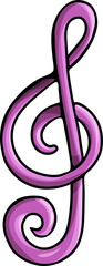 Obraz premium treble clef cartoon doodle icon